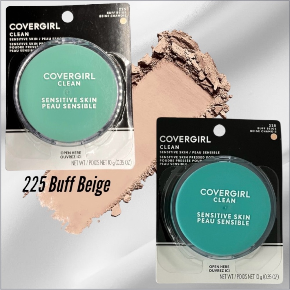 COVERGIRL Pressed Powder Clean Sensitive Skin 225 Buff Beige 10 gram/0.35 oz x 2